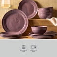 thumbnail image 4 of Better Homes & Gardens Artisan 12-Piece Purple Stoneware Dinnerware Set, Service for 4, 4 of 15