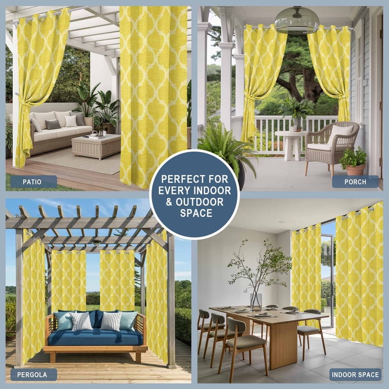 1 Panel Outdoor Curtains for Patio Waterproof 54