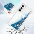 thumbnail image 4 of Slim Fit Phone Case for Samsung Galaxy S23 FE, Glitter Liquid Quicksand Effect Silicone Soft TPU Case with Camera Lens and Screen Protection Case for Galaxy S23 FE,LSWT Blue, 4 of 14