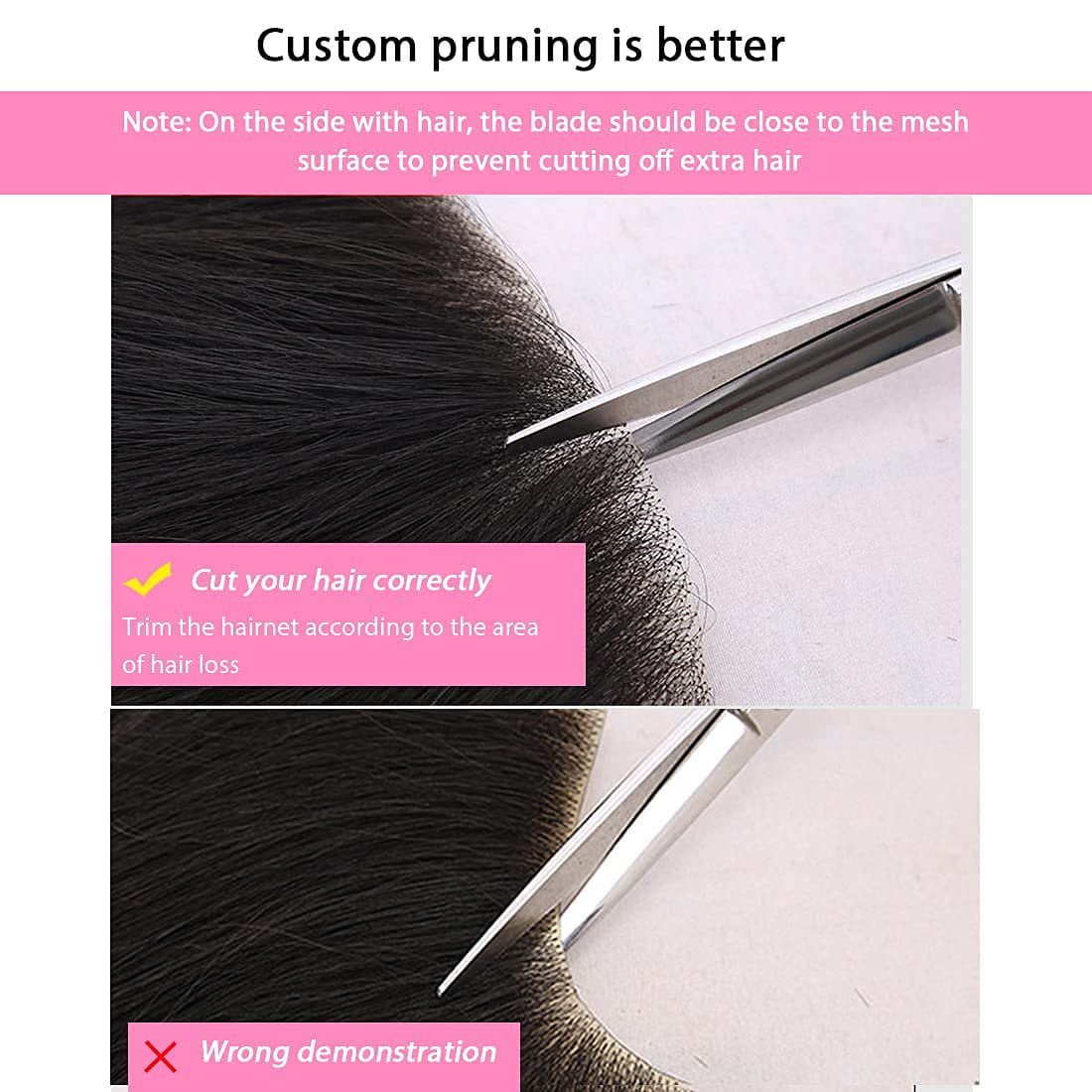 viviaBella Frontal Hairpiece for Women Natural Black Hair Extension Hairline Loss Straight Tape in Human Hair Toppers Replacement Toupee (0.78"x6.3" 6inch Length,Natural Black)