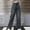 Gray, variant on GaThRRgYP Denim Pants for Women,Women's Trendy Denim Trousers Women's Trendy Design High Waist Loose Straight