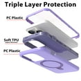 thumbnail image 2 of Decase for iPhone 15 Case,Rugged Shockproof with Built-in Ring Holder Stand Triple Layer Protector,Heavy Duty Military Grade Protection Anti-Scratch TPU Bumper Hard PC Back  Cover,Purple, 2 of 5