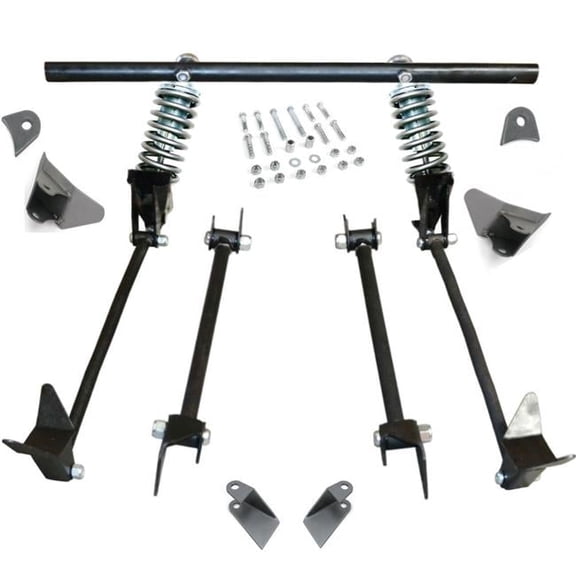 Helix Suspension Brakes & Steering 685918 Triangulated Rear 4-Link Kit with Coilovers for 1947 Ford