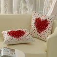 thumbnail image 4 of Valentines Pillow Covers 20x20 Red Love Heart Decor Throw Pillows Case for Couch Valentine''s Day Anniversary Indoor Outdoor Decorative Cushion Cases for Sofa Bed Decorations Set of 2, 4 of 6