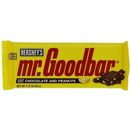 MR. GOODBAR Chocolate, Milk Chocolate Candy Bar with Peanuts, 1.75 Ounce Bar (Pack of 36) (≥Halloween Candy)