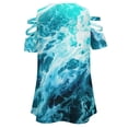 thumbnail image 5 of Out There in The Ocean Womens Summer V Neck Zipper Top Short Sleeve T Shirt Off Shoulder Top Casual Classy Loose Shirts, 5 of 7