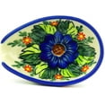 thumbnail image 2 of Polish Pottery 5-inch Spoon Rest (Blue Bouquet Theme) Hand Painted in Boleslawiec, Poland + Certificate of Authenticity, 2 of 6