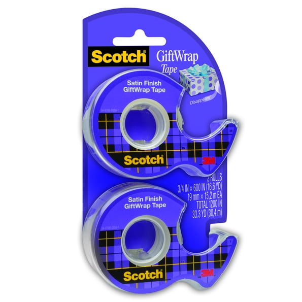 Scotch Gift Wrap Tape, 3/4 in. x 600 in., 2 Dispensers/Pack