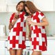 thumbnail image 4 of Easygdp Red Cross 1 Camisón de manga corta para mujer, informal, estampado, 4 of 6