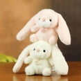 thumbnail image 4 of 3.9in Handmade Long Eared Bunny Plush Toy, Artisan Crafted Stuffed Rabbit Doll, Decorative Soft Fabric Hare, Unique Hand-stitched Animal Plushie, Long Ear Bunny Figure, 4 of 8
