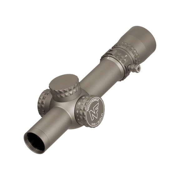 Nightforce NX8 1-8x24mm F1 Riflescope, FC-DMx MOA First Focal Plane Reticle, Capped E/W, .2 Mil, Dark Earth, Power Throw Lever (C711)