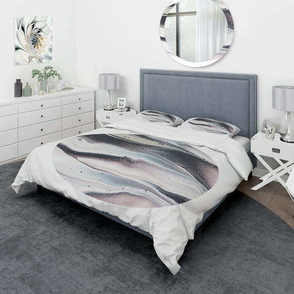 Designart 'Circle Marble II' Geometric Duvet Cover Set