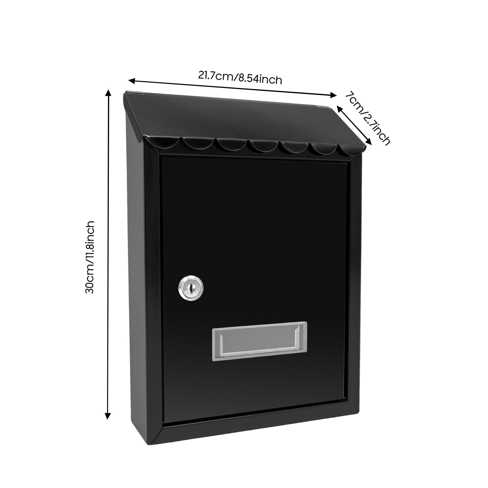 Modern Outdoor Waterproof Extra Large Drop Box Wall Mounted Mailbox with 2 keys