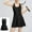 Black, variant on 2025 Zip Up Sports Dress for Women Solid Casual Outdoor Athletic Workout Dresses Flowy Crewneck Mini A-line Sundress