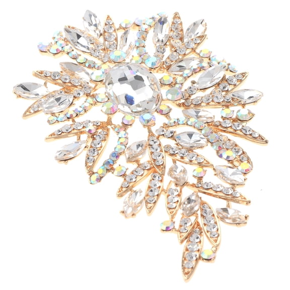 Extra Large Crystal Flower Brooch