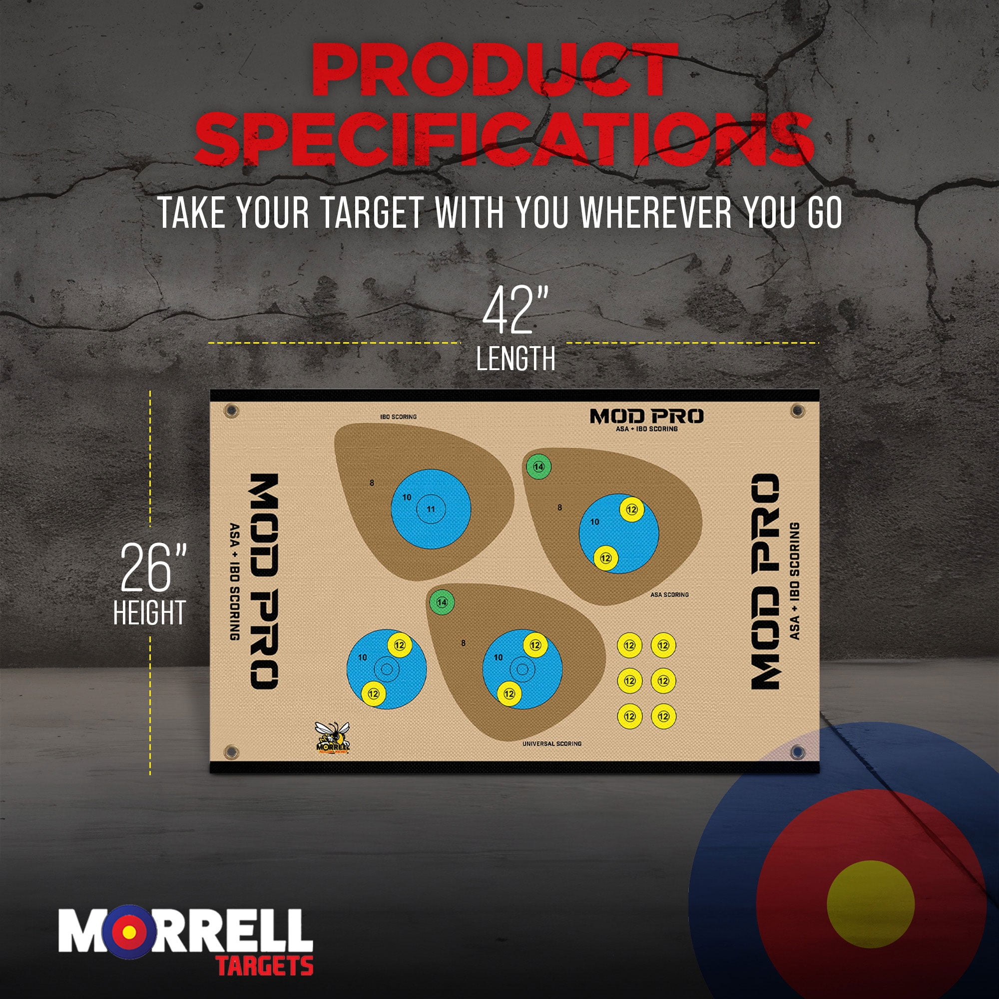 Morrell Yellow Jacket MOD Pro ASA and IBO Shooting Bullseyes, 3 Pack
