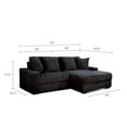thumbnail image 5 of Benjara Lsy 2pc Oversize Sectional Sofa, Reversible Chaise, Black Jumbo Corduroy, 5 of 6