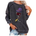 thumbnail image 2 of 2023 Chandail en Molleton de Mode pour Femmes 50 % de Rabais Liquidation Femmes Manches Longues Décontractées Col Rond Hauts Blouse Ample Imprimé Graphique d'Halloween, 2 of 6