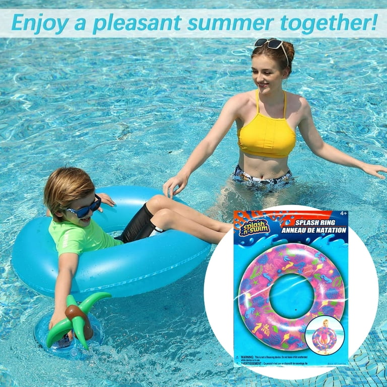 Pool Floats Inflatable for Kids Swim Rings 26.5in Pink Corals Swim Tubes  Pool Floaties Toy Lightweight & Thick Swimming Pool Ring for Summer Beach  Vacation Party Decor & CUSTOM Storage Carrier 