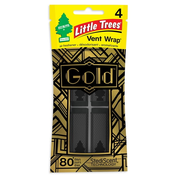 Little Trees Air Freshener Vent Wrap Gold Fragrance 4-Pack