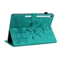 thumbnail image 4 of Case for Samsung Galaxy Tab S9/S8/S7, Flower Pattern PU Leather Multi-Angle Viewing Stand Shockproof Flip Case with Card Slot, Magnetic Clasp, Pencil Slot, for Galaxy Tab S9/S8/S7, Green, 4 of 11