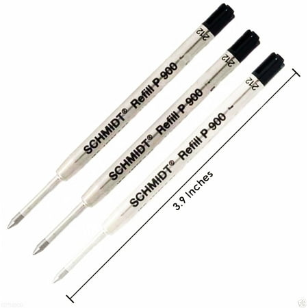 Ballpoint Pen Refill - 3 PACK Schmidt Black Ink Ballpoint Pen Point Refills for Tactical Pens