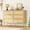Natural, variant on Rattan 6 Drawer Dresser, 42.5'' Modern Chest of Drawers with Gold Legs and Handles, Boho Wide Double Dresser with Large Tabletop and Anti-Tipping Design for Bedroom, Living Room, Black
