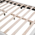 thumbnail image 2 of Euroco Upholstered Full Size Platform Bed, PU Cartoon Bunny Bed for Kids, White, 2 of 10