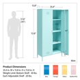 thumbnail image 3 of Novogratz Cache Tall 2 Door Metal Locker Cabinet, Yellow, 3 of 9