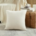 thumbnail image 2 of Fancy Homi Set of 2 Cream White Textured Boucle Decorative Throw Pillow Covers 18x18 Inch for Couch Bed Sofa Bedroom, Aesthetic Modern Boho Home Decor, Soft Square Beige Cute Pillow Case 45x45 cm, 2 of 7
