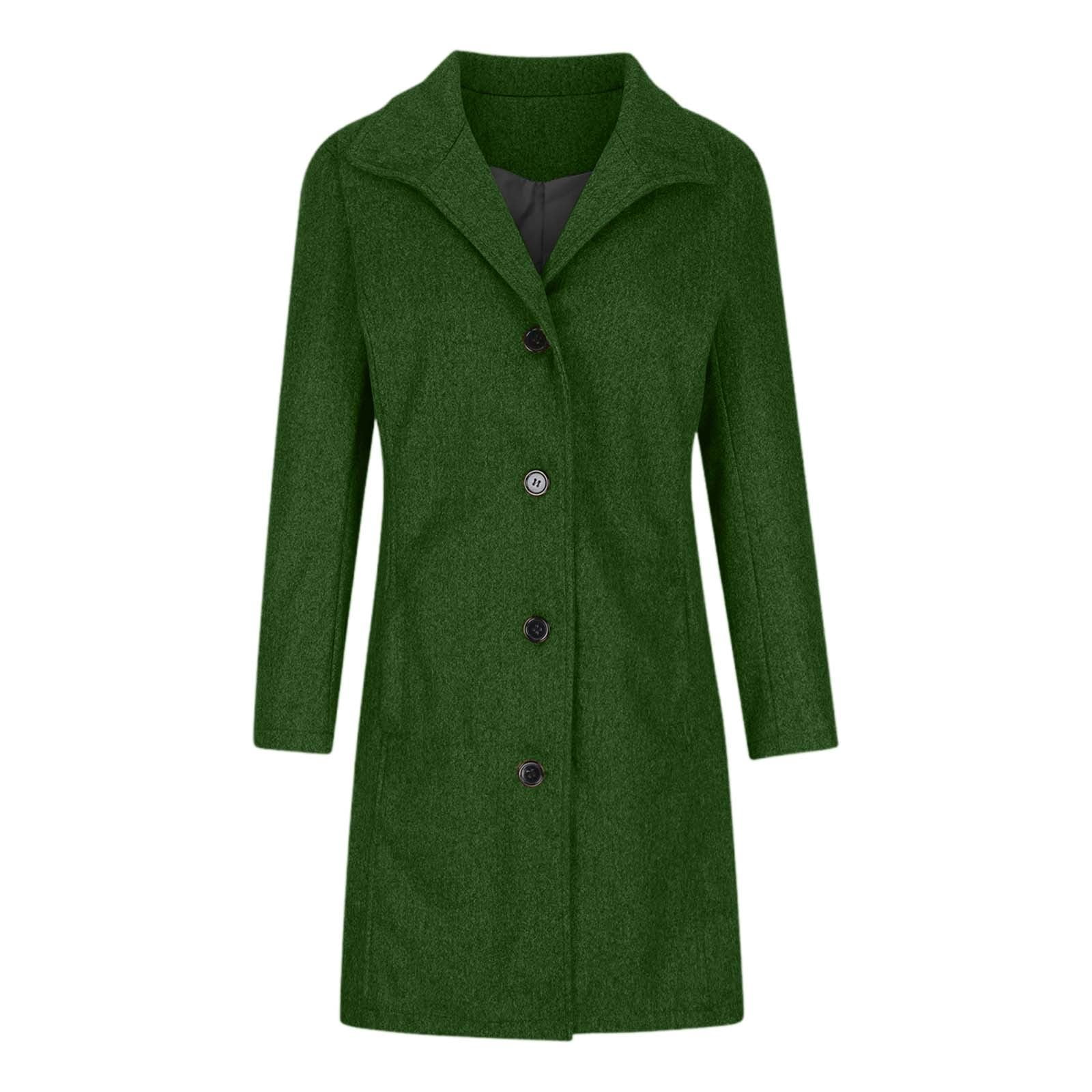 Women's Vintage Longline Solid Wool Coat Autumn/Winter Outerwear Womens Lightweight Windbreaker Jacket Warm Winter Jacket for Women Warmer Windbreaker Women plus Size Hooded Jacket Hiking Clothes