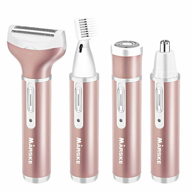 Depiladora de cejas y vello 4 en 1, afeitadora eléctrica para mujeres, inalámbrica, sin dolor, recargable por USB, portátil.