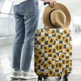 thumbnail image 2 of Black White Checker Sunflower Pattern Luggage Cover Fashion Suitcase Cover Baggage Covers Fit 25-28 Inch Luggage (Go Travel), 2 of 5