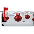 thumbnail image 4 of Christmas Mailbox Covers, New Year Fir Branches Red Christmas Balls Mailbox Covers Oxford Cloth Post Box Cover with Magnetic Strip for Garden Yard Decor, 4 of 6