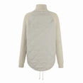 thumbnail image 4 of Winter Women Warm Knit Patchwork Puffy Jacket Casual Stand Neck Long Sleeve Jackets with Zipper Khaki M, 4 of 7