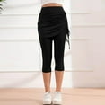 thumbnail image 5 of Skirted Leggings for Women, Audhol Women's Color Block High Strength High Elasticity Quick Drying Yoga Sports Leggings Leggings with Skirt for Women Black L, 5 of 9