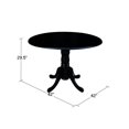 thumbnail image 3 of Pemberly Row 42" Round Dual Drop Leaf Dining Table in Black, 3 of 9