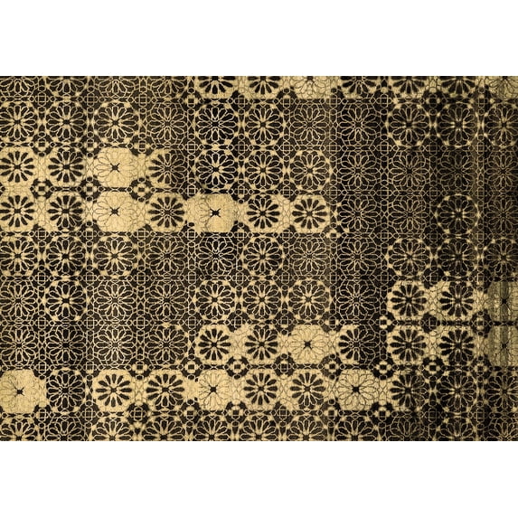Ahgly Company Indoor Rectangle Abstract Brown Modern Area Rugs, 2' x 3'