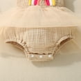 thumbnail image 6 of CAICJ98 Baby Girl 1st Birthday Clothes One Year Old Tulle Romper Sleeveless Bodysuit Cake Smash Infant Summer Outfits (Beige,12-18 Months), 6 of 7