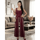 thumbnail image 2 of Conjunto 2 Piezas Elegante, Top Ajustado con Botones y Pantalón Palazzo con Rayas, Look Chic y Estilizado para Mujer, 2 of 5