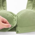 thumbnail image 6 of Front Button Bra for Women Plus Size No Underwire Wide Shoulder Straps Casual Daily Bra Green L, 6 of 7
