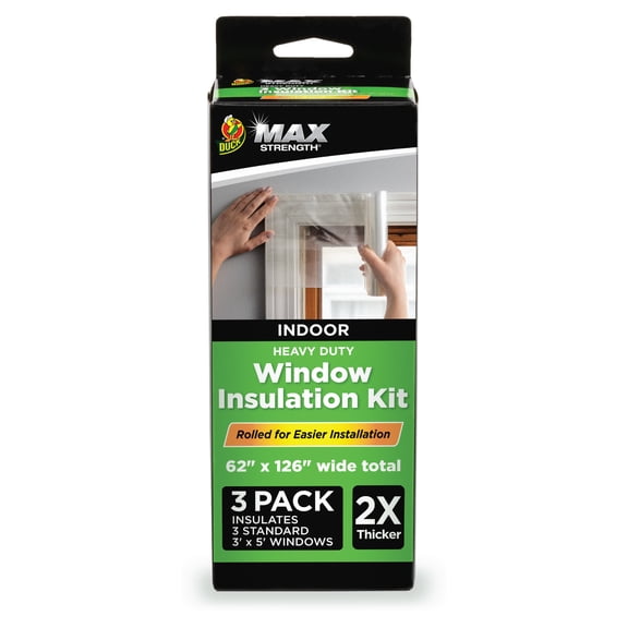 Duck Max Strength 62 in. x 126 in. Rolled Window Insulation Film Kit, Fits up to 3 Windows
