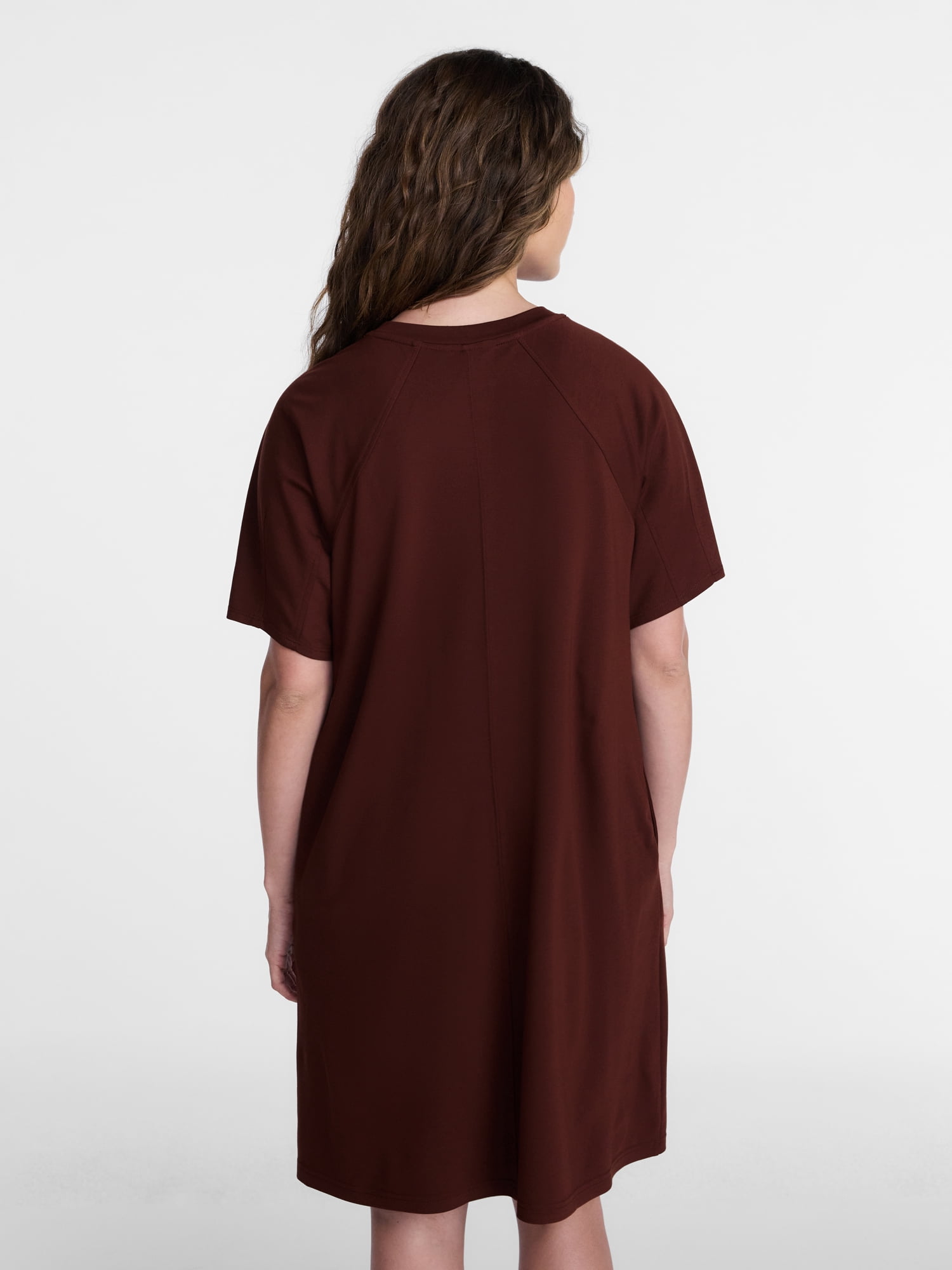 Time and Tru Women's Seamed Mini Dress with Short Sleeves, Sizes XS-XXXL