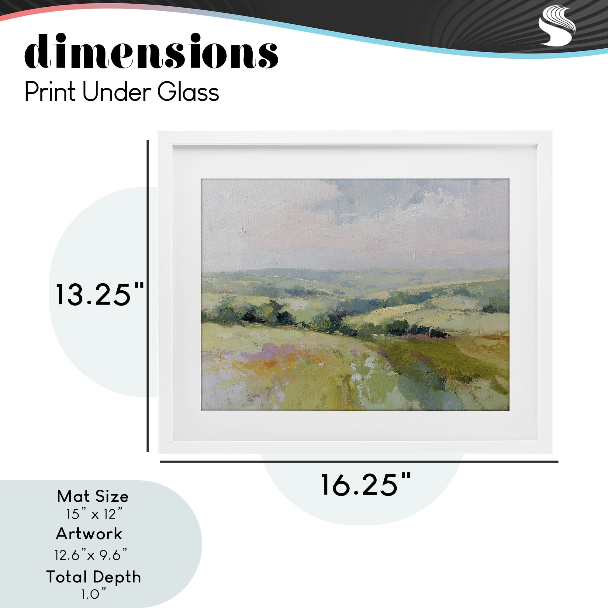 Stupell Industries Endless Green Hills White Framed Print Under Glass, design by Svetlana Aleynikova