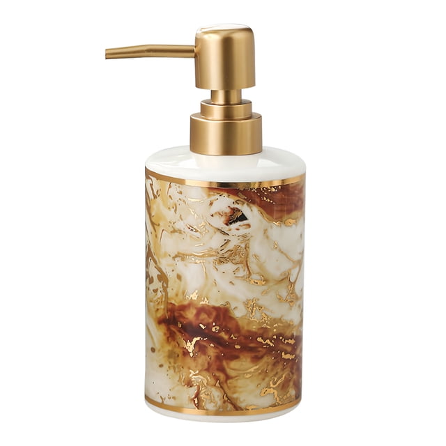 Qeeadeea Ceramic Lotion Dispenser, Hand Soap Dispenser, Refillable- Shampoo Dispenser, Bathroom Kitchen-C-380ml