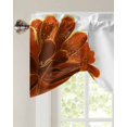 thumbnail image 3 of Tie Up Valance Curtain for Kitchen, Watercolor Blossom Orange Flower Rod Pocket Short Curtains Adjustable Tie-Up Shade Valances, Classic Abstract Art Window Treatment for Bathroom Living Room Bedroom, 3 of 7