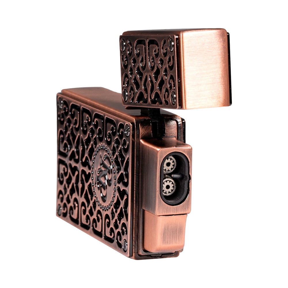 Rocky Patel Burn Collection Lighter - Black with Antiqued Copper Plates