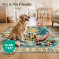 thumbnail image 4 of ODIKA 5'x7' Ultra-Soft Area Rug, Mid Century Geometric Vintage Faded Hallway Teal Oushak Coastalbeach None Washable, Bare feet friendly, Silk-Touch for Bedroom Home office, 4 of 7