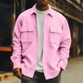 thumbnail image 2 of LISTHA Men's Casual Flap Pocket Button Front Long Sleeve Jackets Pink 2XL, 2 of 5
