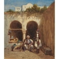 thumbnail image 3 of Louis Tesson 12x14 Black Modern Framed Museum Art Print Titled - Arab Market, 3 of 5